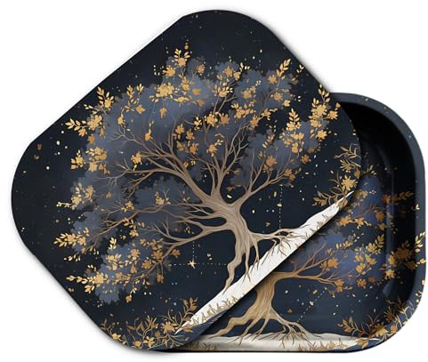 Small Metal Tray with Magnetic Lid, Cute Decorative Tray, Ideal Storage for Home or Travel, 7 x 5.5 Inches (Black Brown)
