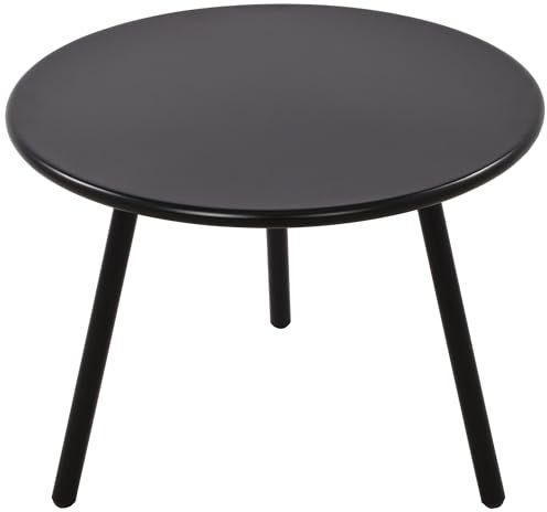 CLP Couchtisch Minot I Runder Loungetisch für draußen und drinnen I Gartentisch wetterfest und UV-beständig I Outdoor Beistelltisch, Farbe:schwarz