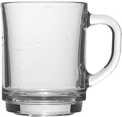 Glasveredlung Schmitz Glühweinbecher Glühweintasse 27 cl, schwere Ausführung 320 g, stapelbar, gehärtet, kein Füllstrich, kein Dekor, 6 Stück