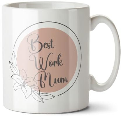 Black Raven Design - Best Work Mum - Female Colleague, Boss Gift Mug, Ceramic, 11fl oz