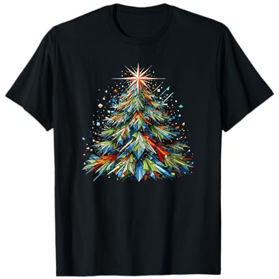Polygon Art Arbre de Noël Saison des Fêtes T-Shirt