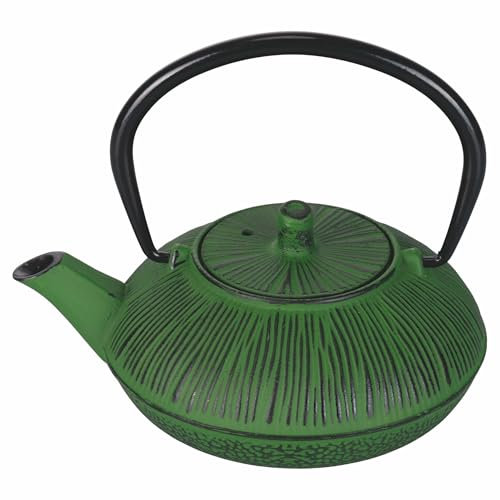 Teiera 500 ml in ghisa impugnatura pieghevole, filtro in acciaio inox, verde