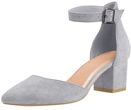 Pumps Damen, Pumps Damen Elegant Trachtenschuhe Dirndl Schuhe Slingpumps Sommerschuhe Loafer Damenschuhe Absatzschuhe Bequem Riemchensandalen Spangenpumps Hochzeitsschuhe Brautschuhe Graue 39