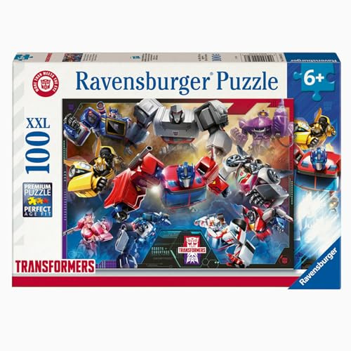 Ravensburger - Transformers Puzzle, 100 XXL-Teile - Puzzles für Kinder ab 6 Jahren, Transformers-Kollektion, Lern- und Spaßspiele, Geschenkideen