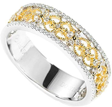 Stfery Ring Gold 18K Damen, Verlobungsring mit Diamant, Diamantring Echt Goldschmuck, Gr.51 (16.2)