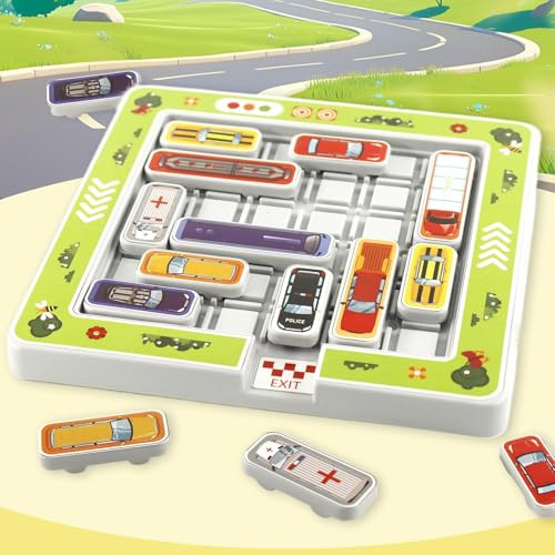 exatta Rush Hour Spiel, Parkspiele, Denken Logik Puzzle Spiele, 360 Levels Auto Spielzeug Stauspiel Logikspiel, Brettspiele, Auto Spiele für Logikspiele ab 6 Jahre Jungen Mädchen