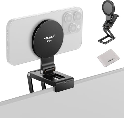 NEEWER Continuity Camera Mount Magnetico per Monitor da Scrivania, Supporto Webcam Telefono da Tavolo Pieghevole con Base Arca, Compatibile con MagSafe iPhone iMac Apple TV 4K Mac Laptop Samsung, SP08
