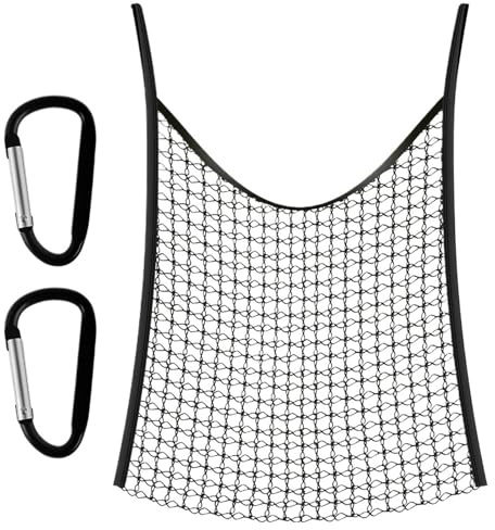 MRVAKDYDI Heunetze Heunetz mit kleinen Löchern, Hängender Heuraufe aus Polyester mit 2 Haken, schwarz, 80 x 90 cm, for Pferdeanhängerwände