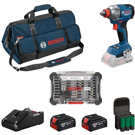 Bosch Professional 18V System Cordless Impact Wrench GDX 18V-285 (incl. 2X GBA 4.0Ah Batteries, GAL 18V-40 Charger)