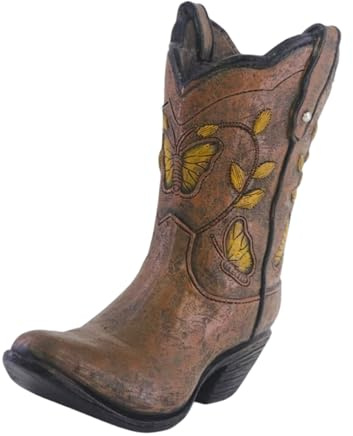 ZBIianxer dekorativer Blumenhalter Western Design, Cowhand Stiefel Vase, Ornament für Schreibtisch, Bücherregale, Dekoration, Cowhand Aufbewahrungsbehälter