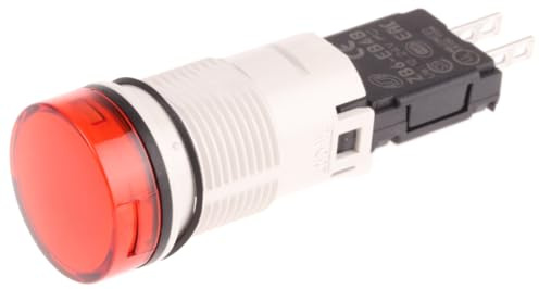 Schneider Electric - Harmony XB6 Complete Pilot Light, Plastic, 16mm, Integral LED, 12-24V, XB6AV4BB, Round Red