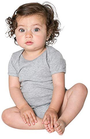 American Apparel - SäuglingsBaby Rib One Piece (4001), 18-24 Months, Heather Grey
