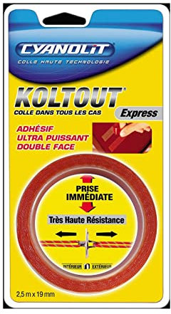 Cyanolit 33507240 Blister de Koltout Express ruban adhésif 2,5 m x 19 mm
