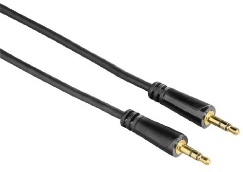Hama 00122320 Stereo Audio-Kabel (3,5mm Klinkenstecker auf Stecker, vergoldet, 5m) schwarz