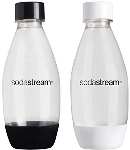 sodastream Lot de 2 Bouteilles de Gazéification Fuse, Matière : Pet, Couleur : Blanc/Noir, Petit Modèle 0.5 L