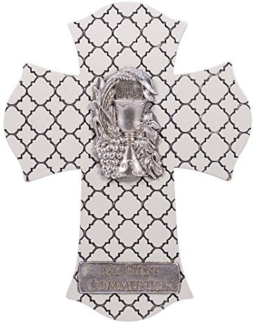 Roman My Prima Comunione Jhs Calice 20,3 cm Decorativa in Resina Croce da Parete