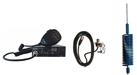 Moonraker Minor II Plus CB Radio Kit, 80 Channel, 12v/24v, with Mini Tornado Stinger Antenna and Gutter Mount (Blue)