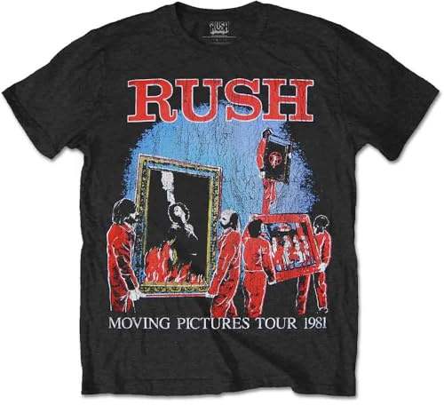 Rockoff Trade Men's Rush Moving Pictures 1981 Tour T-Shirt, Black, Large