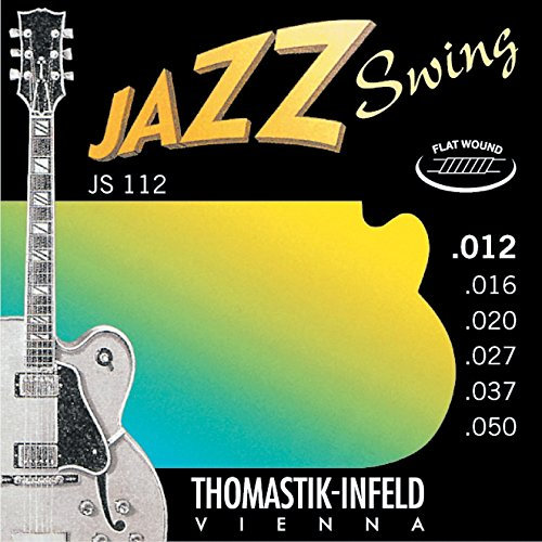 Thomastik-Infeld, Corde per chitarra elettrica Jazz Swing Series Nickel Flat Wound, Set, JS112, medium light nickel .012 - .050w