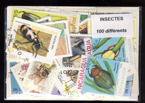 Prophila Collection Motive 100 Verschiedene Insekten Marken (Briefmarken für Sammler) Wirbellose Tiere Sonstige (Insekten, Schnecken, Bienen …)