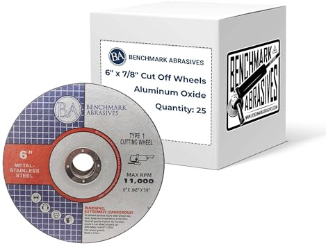 Benchmark Abrasives 6 Aluminum Oxide Type 1 Cut Off Wheels, 25-Count