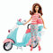 Barbie mit Glam Scooter Vespa mint BLW82