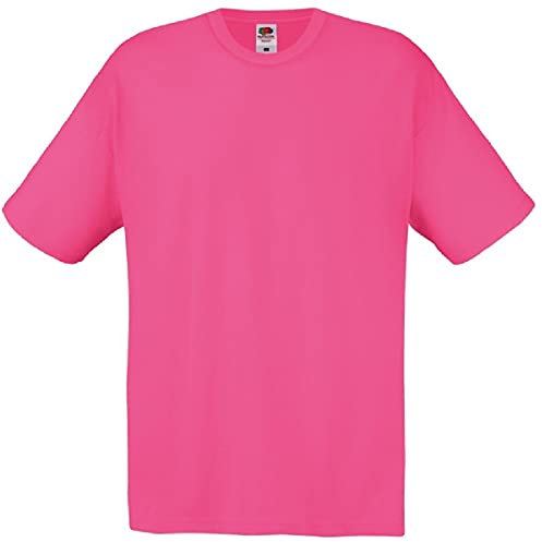 Fruit of the Loom - Camiseta Básica de Manga Corta de Calidad diseño Original Hombre Caballero (Extra Grande (XL)/Fucsia)