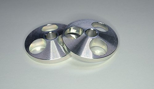 2 x Aluminium spindle center adaptor for 7 45 rpm record player turntable deck