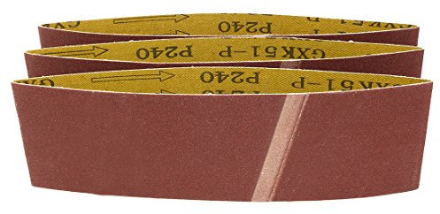Sourcingmap 3-Inch x 18-Inch Aluminum Oxide Sanding Belt 240 Grits Sandpaper Lapped Joint for Belt Sander 3pcs