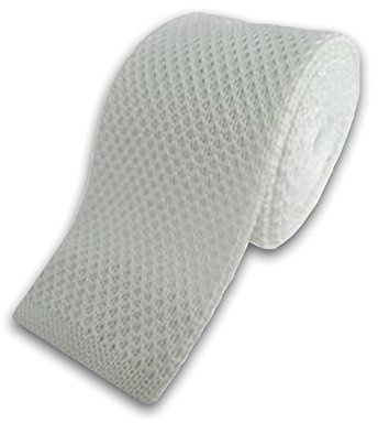 Equetech Knitted Waffle Show Tie-White-1 (Adults)