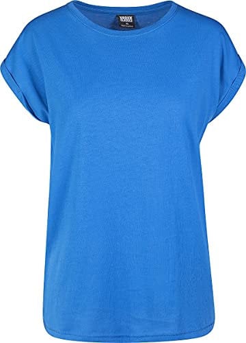 Urban Classics Damen T-Shirt Ladies Extended Shoulder Tee, T-Shirt mit überschnittenen Schultern, aus Baumwolle, erhältlich in vielen Farben, Brightblue, 5XL