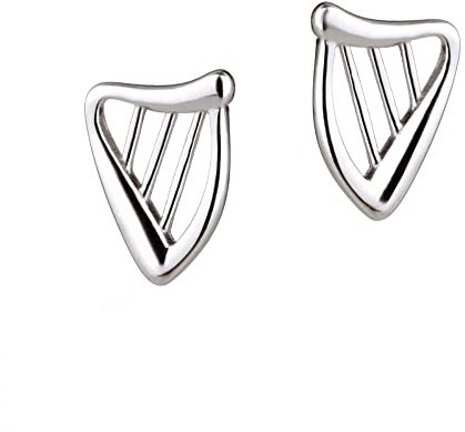 Nouveau Irish Harp Ohrstecker - Irische Harfen aus Sterling Silber