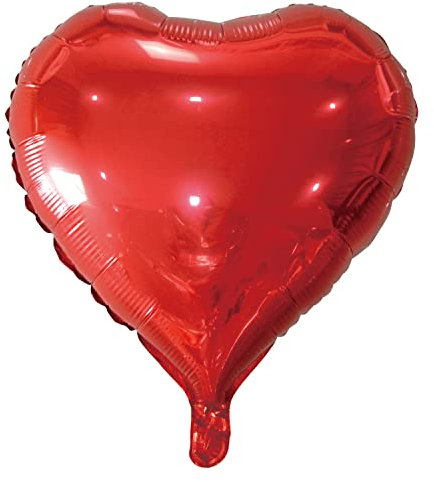 Idena 38213 - Folienballon Herz, Größe ca. 43 cm, ungefüllt, für Helium und Luft geeignet, Valentinstag, Muttertag, Geburtstag, Hochzeit, Liebeserklärung, Dekoration, Heliumballon