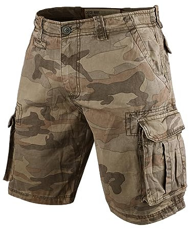 Muscle Alive Herren Cargo Shorts Jahrgang Savage Vintage Kurze Hose Sport Camping Wandern Tarnen Baumwolle Dunkle Tarnung 34