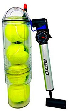 TUBOPLUS - TuboX4 Crystal + Bomba con Manómetro - Presurizador de Pelotas de Tenis y Padel