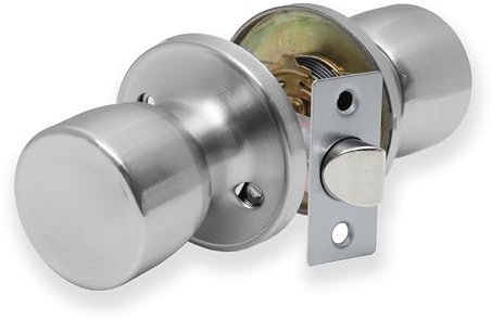 XFORT Juego de pomos para puertas de paso, Cromo Satinado, pomo de diseño tulipán para puertas interiores, ideal para habitaciones que no requieren cierre como pasillos, salon y cocina