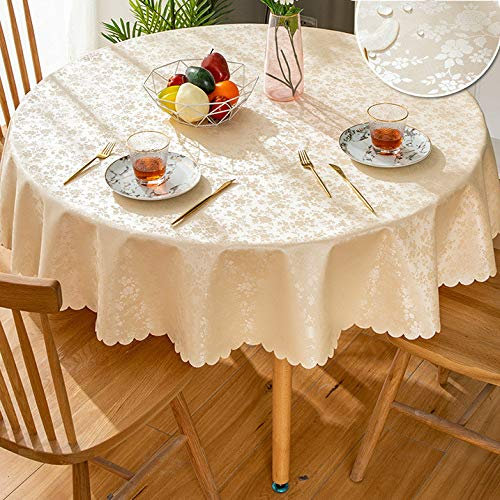 GBFR Plastic tablecloth Champagne Round flower table cloth oil cloth tablecloths waterproof table cloths pvc table cloth High temperature resistance 180cm