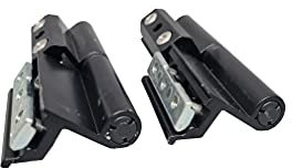 Ventanastock - Bisagras de repuesto 2 palas para ventana de aluminio practicable apertura izquierda de canal Europeo Lacado Negro (4 unidades)