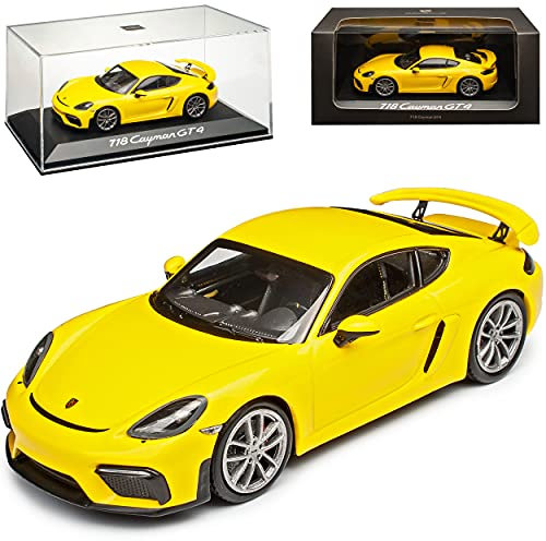 Porsche 718 Cayman 982 GT4 Coupe Gelb Ab 2016 1/43 Minichamps Modell Auto