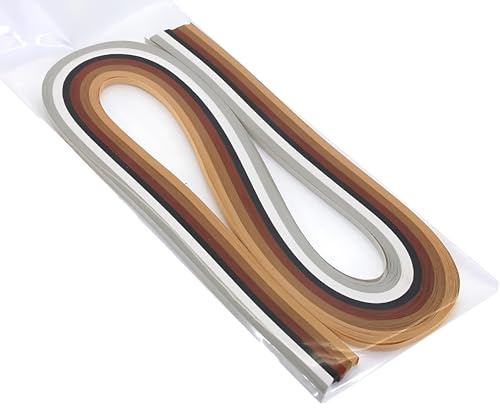 ODETOJOY Quilling Papierstreifen Farbverlauf 5mm braun, Bastelpapier Filigrana Farbrampen chromatisch Crescendo, 120 Stück Länge 54cm