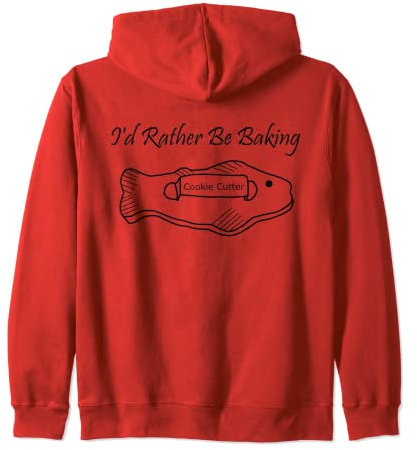 Emporte-pièce amusant en forme de poisson avec inscription « I'd rather be Baking » Sweat à Capuche