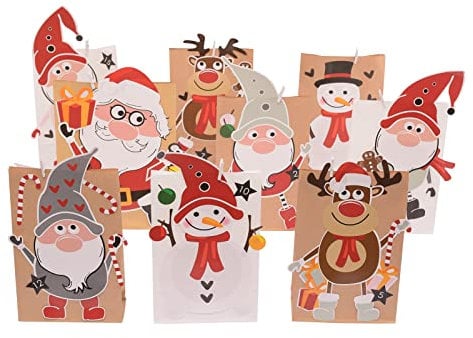 Vaessen Creative Adventskalender Zum Befüllen - inkl. Papiertüten, Aufkleber, Wäscheklammern, Jute schnur - für Weihnachtsbasteln und Festtagen, Geschenke zum Basteln