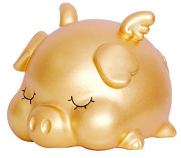 Money Box Piggy Bank Vinyl Piggy Bank Animal Money Jar Children Adult Cute Pig Shape Coin Bank Box Home Decoration Gift (Rose Gold, Gold) Money Bank (Color : Small gold)