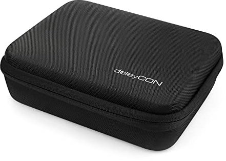 deleyCON Estuche Rígido para Cámara GoPro y Accesorios - Resistente, a Prueba de Polvo, Golpes y Salpicaduras - para GoPro Hero 13, 12, 11, 10, 9 - Tamaño L - Negro