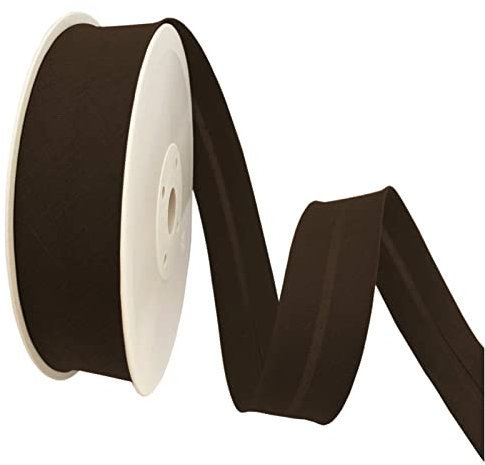 TEXTEX = 40 mm Breites Schrägband. 50% Baumwolle und 50% Polyester. Stück von 10m - (Dunkelbraun)