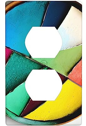 Cache pour interrupteur de lumière rond, couvercle de prise, plaque murale décorative duplex, plaque murale décorative, taille standard 11,4 x 7,9 cm