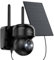 HOOISE 2K Cámara Vigilancia WiFi Exterior Solar, Cámara Vigilancia Batería, 360° Cámara Seguridad sin Cables con Visión Nocturna Color, Detección de Movimiento PIR, Audio Bidireccional, IP65,Negro