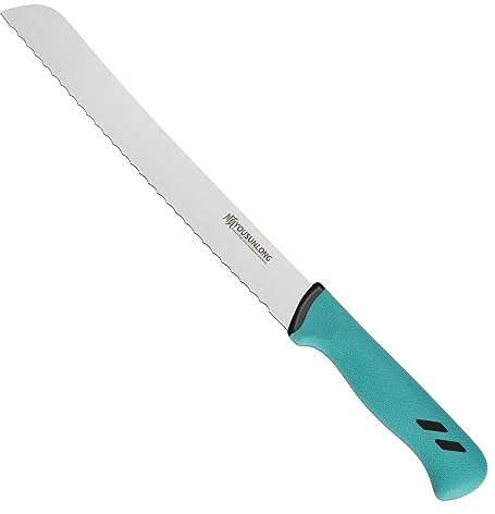 YOUSUNLONG Cuchillo para pan con sierra - 254mm - Cuchillo para rebanar pan con hoja de acero al molibdeno de alto carbono de primera calidad - Mango Ergonómico y Antideslizante