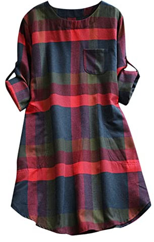DeaAmyGline Robe Soiree Femme Enceinte Robe Mi-Longue Décontractée À Manches Longues pour Femmes Robe De Pâques pour Femmes Église Formelle (Red, XXL)