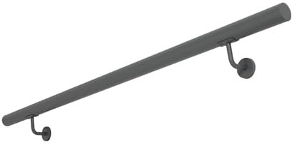 V2Aox Handlauf Treppengeländer aus Edelstahl, Anthrazit, Durchmesser: 4,2 cm, Rostfrei & Wetterfest, Inklusive Montagematerial, Halter, Länge: 60cm